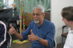 調布市立第八中学校で、生徒コアチームのメンバーと対話しました